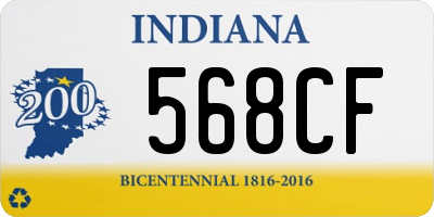 IN license plate 568CF