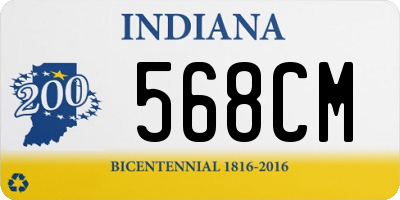 IN license plate 568CM
