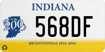 IN license plate 568DF