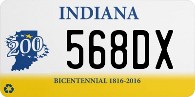 IN license plate 568DX