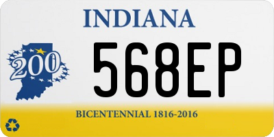 IN license plate 568EP