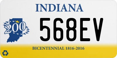 IN license plate 568EV