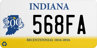 IN license plate 568FA