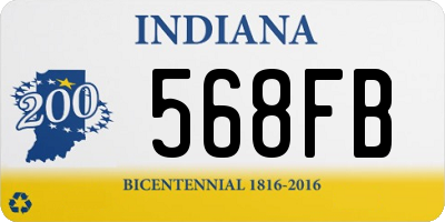 IN license plate 568FB