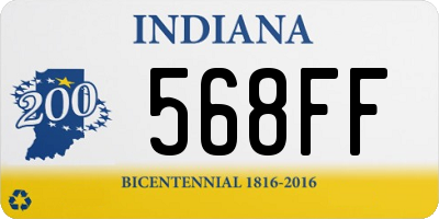 IN license plate 568FF
