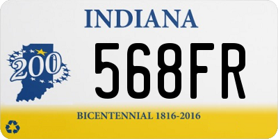 IN license plate 568FR