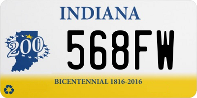 IN license plate 568FW