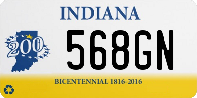 IN license plate 568GN