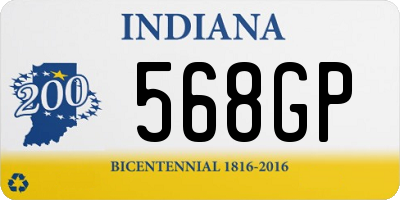 IN license plate 568GP