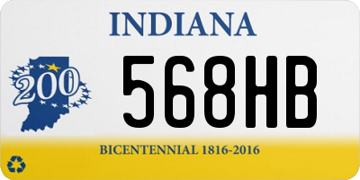 IN license plate 568HB