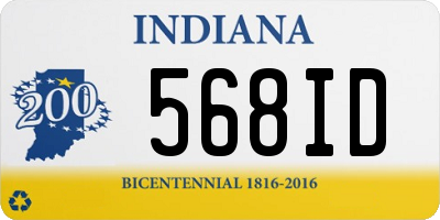 IN license plate 568ID