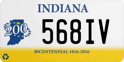 IN license plate 568IV