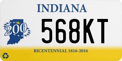 IN license plate 568KT