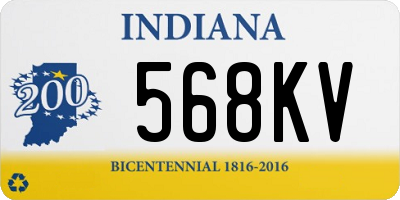 IN license plate 568KV