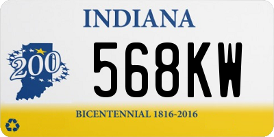 IN license plate 568KW