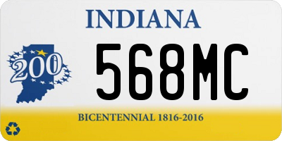 IN license plate 568MC