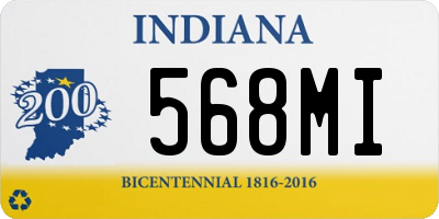 IN license plate 568MI