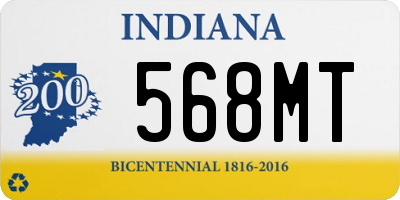 IN license plate 568MT