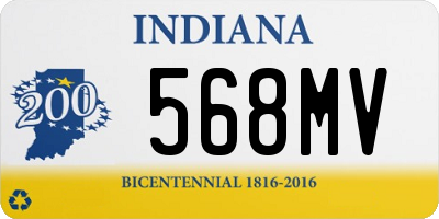 IN license plate 568MV