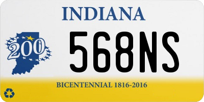 IN license plate 568NS