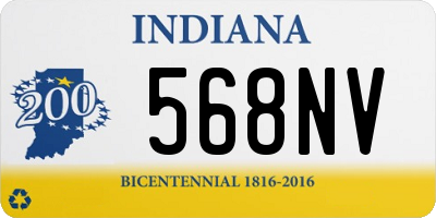 IN license plate 568NV