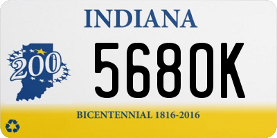 IN license plate 568OK