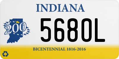 IN license plate 568OL