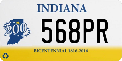 IN license plate 568PR