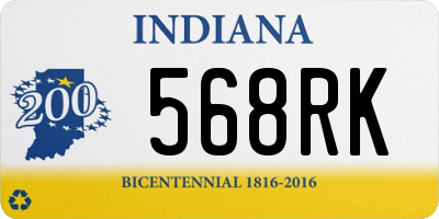 IN license plate 568RK