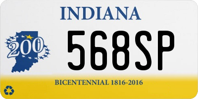 IN license plate 568SP