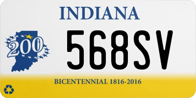 IN license plate 568SV