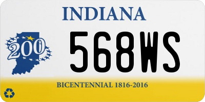 IN license plate 568WS