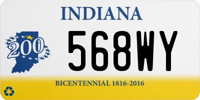 IN license plate 568WY