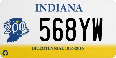 IN license plate 568YW