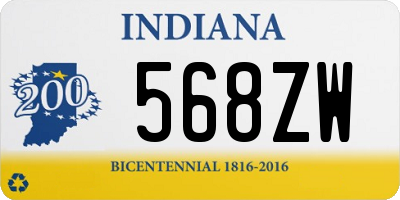 IN license plate 568ZW