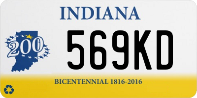 IN license plate 569KD
