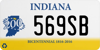 IN license plate 569SB