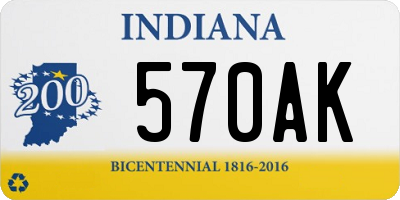 IN license plate 570AK