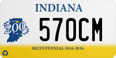 IN license plate 570CM