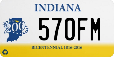 IN license plate 570FM