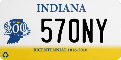 IN license plate 570NY