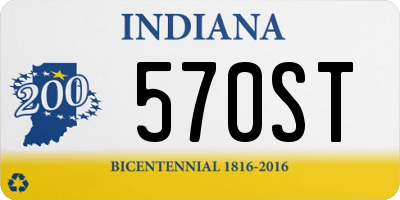 IN license plate 570ST