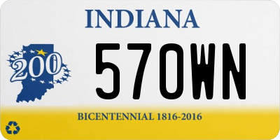 IN license plate 570WN