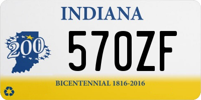 IN license plate 570ZF