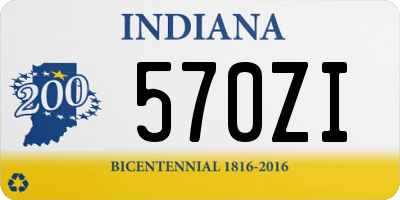 IN license plate 570ZI