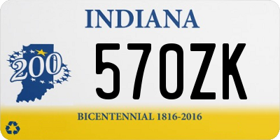 IN license plate 570ZK