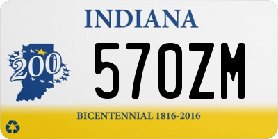 IN license plate 570ZM