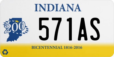 IN license plate 571AS