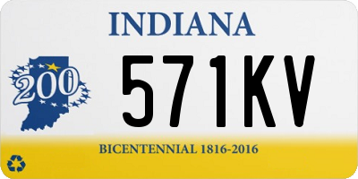 IN license plate 571KV