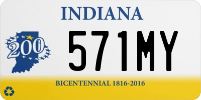 IN license plate 571MY